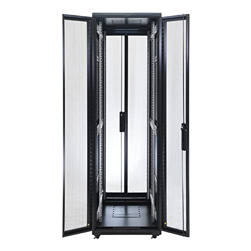 Aeons 42U Professional Network Server Rack Cabinet Enclosure 1000mm 39.5" Deep Computer Electronics Data Equipment Rack Vented Door Server-Depth Black (Pre-Assembled) - style: 42U-40"D [Vented]
