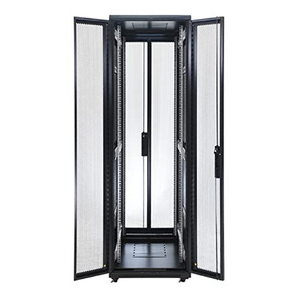 Aeons 42U Professional Network Server Rack Cabinet Enclosure 1000mm 39.5" Deep Computer Electronics Data Equipment Rack Vented Door Server-Depth Black (Pre-Assembled) - style: 42U-40"D [Vented]