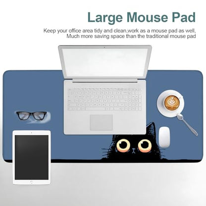 Cat Eyes Extended Gaming Mouse Pad 35.4 x 15.7 Inch – Large Cute Cat Desk Mat for Gaming, Office, and Home Use, with Non-Slip Rubber Base and Smooth Cloth Surface - color: #31, size: 35.4 x 15.7 Inch