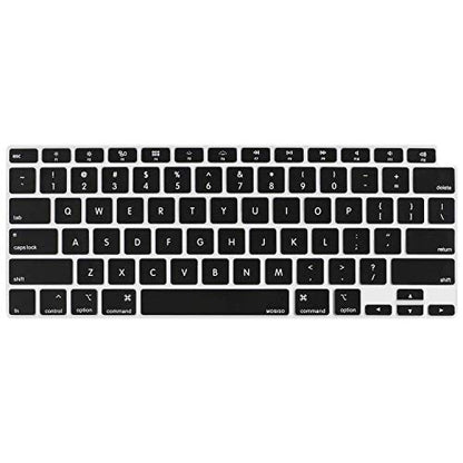 MOSISO Keyboard Cover Compatible with MacBook Air 13 inch 2022 2021 2020 Release A2337 M1 A2179 Retina Display with Touch ID Backlit Magic Keyboard, Waterproof Protective Silicone Skin, Black - color: Black