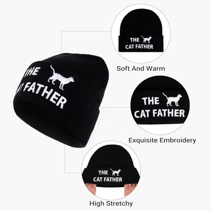 Funny Socks Cool Valentines Day Gifts for Him Men Boys Husband Boyfriend Dad Brother Cotton Comfort Birtday Gifts - color: Black Cat Owner's Hat and Socks