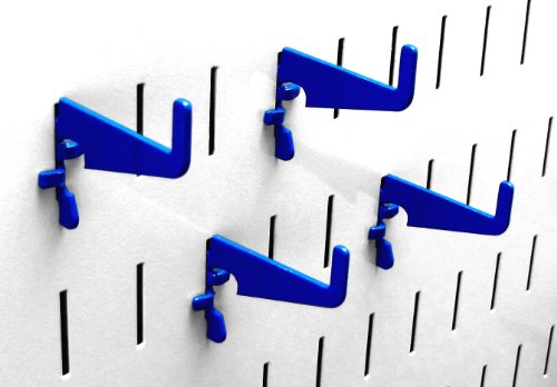 Wall Control Blue Medium Slotted Storage Hooks - Rust Resistant Metal Hooks for Garage, Kitchen and Home Storage - 4 Pack - color: Blue, size: 4 Count (Pack of 1)