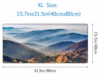 Large Extended Gaming Mouse Pad with Stitched Edges, Non-Slip Rubber Base Mouse Pad for Office, Computer, Keyboard, Laptop and Home Desk Pad 31.5 x 15.7 x 0.12 Inch Scenic Mountain Landscape - color: Scenic Mountain Landscape, size: 31.5L x 15.7W inches