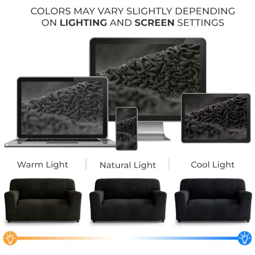 Premium Stretch Couch Covers for Sofa - Sofa Chair Cover Washable, Dogs & Pets Friendly - Elastic Polyester Loveseat Slipcovers - Non-Slip Love Seat Couch Covers - Black (40"-63" Wide) - color: Black, size: 40"-63" Wide