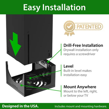 TotalMount – Wall Mount for Xbox Series X – Prevents Your Xbox from Falling by Securing Each Side (Standard Bundle: Wall Mount) - size: Standard Bundle: Wall Mount