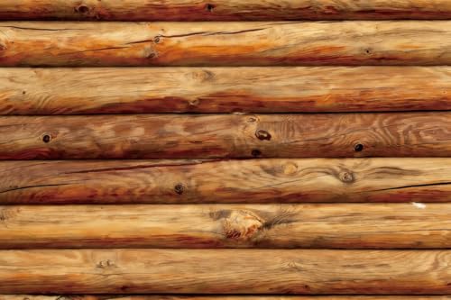 7x5ft Wooden Backdrop Brown Rustic Wood Backdrops for Photography Cabin Log Background Round Timber Texture Wood Backdrop Baby Shower Wedding Party Decorations Photo Props - color: Russet, size: 7x5ft
