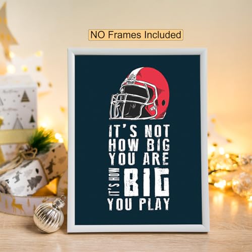Inspirational Football Wall Art Motivation Posters For Kids Room - Sports Decor Set Of 6 (8x10")