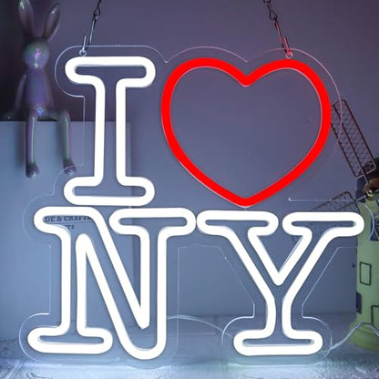 Love NY Neon Signs for Wall Decor，Led Neon Light for Bedroom Office Party，Christmas gift - style: I love NY