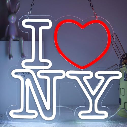 Love NY Neon Signs for Wall Decor，Led Neon Light for Bedroom Office Party，Christmas gift - style: I love NY