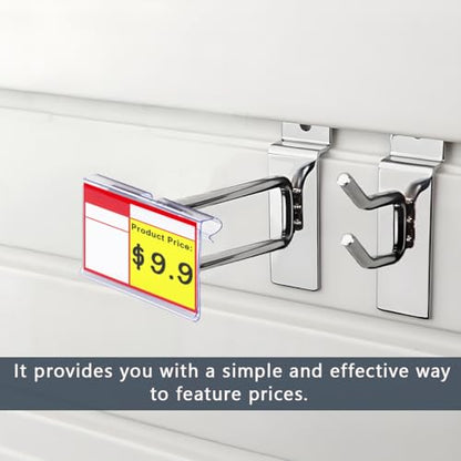 Diteje 20 Pack Wire Shelf Label Holders with Paper Inserts, 3.94x1.50inch | Shelving Rack Retail Sign Hook,Clip On Design,for Supermarket/Retail/Shelves,No Tools Needed - size: 3.94x1.65in