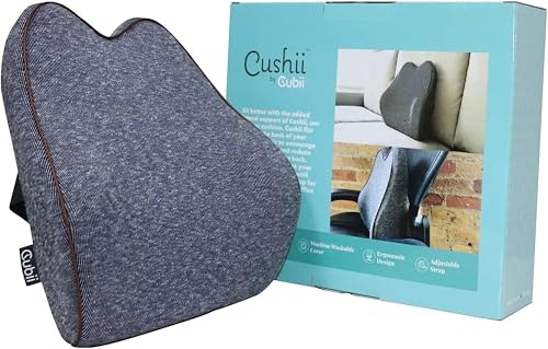 Cubii Cushii Back Support Cushion for Back and Lower Back Relief Universal Fit for Desk, Office, Kitchen Chairs, Couch Cushions with Advanced Lumbar Support - size: 16 Inches