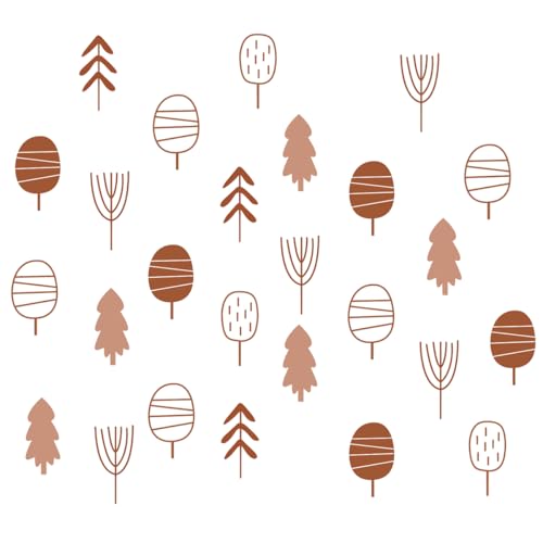 12x36 Inch Boho Fall Plant Set - Nature, Leaves, Shape Themed DIY Boho Wall Decal Mural Set - 39 Pcs Stickers for Wall, Kitchen, Nursery, Office Decor - Each Sticker 3.5x2 Inch (Boho Plant Design) - color: Boho Plant Design