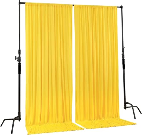 AK TRADING CO. 10 feet x 8 feet IFR Polyester Backdrop Drapes Curtains Panels with Rod Pockets - Wedding Ceremony Party Home Window Decorations - Lemon Yellow - color: Lemon Yellow