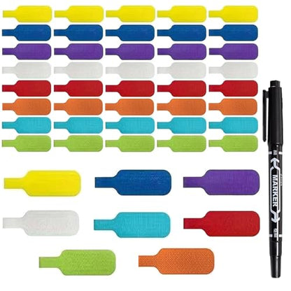 40PCS Cable Labels, Electrical Cable Marking Stickers, Multi-Color Handwritten Cable Labels, Suitable for Cable Management and Identification