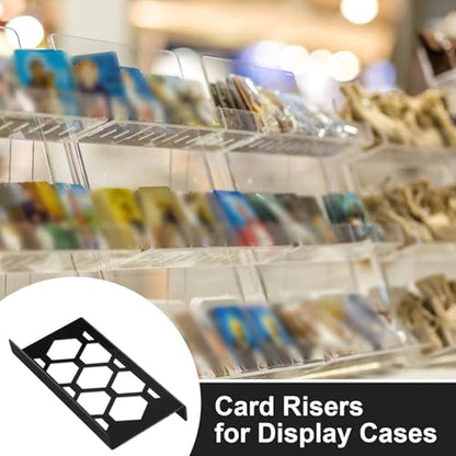 Yalikop 24 Pcs Trading Card Risers for Display Case Acrylic Modular Display Risers for Cardshow Vendor Sport Card Board Game (Large Honeycomb) - style: Large Honeycomb