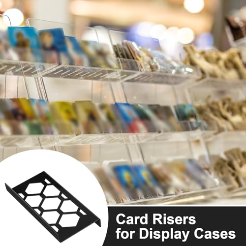 Yalikop 24 Pcs Trading Card Risers for Display Case Acrylic Modular Display Risers for Cardshow Vendor Sport Card Board Game (Large Honeycomb) - style: Large Honeycomb