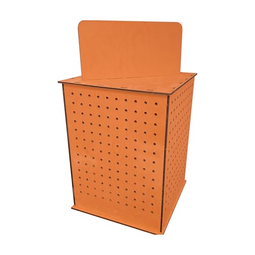 TORCHED DISPLAYS Rotating Display Stand | 22.5 x 16.76-inch | Rotating Organizer Wood Pegboard | Pegboard Display Stand for Craft Shows, Vendor Events, Jewelry, Accessories | Orange - style: Orange
