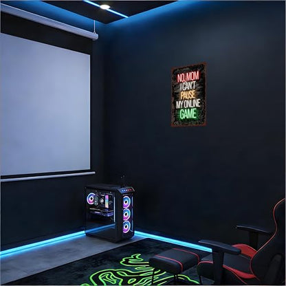 12x8in Neon Metal Game Sign Game Room Hobby Accessories | teen collectibles,retro posters,arcade merch,male novelties - color: PM321003, size: 12" x 8"