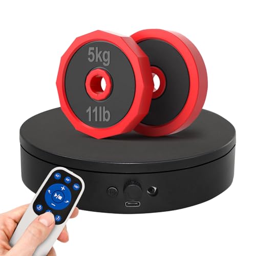Motorized Rotating Display Stand with Remote, 4.53in 360 Electric Turntable for Display,Photography,3D Scanner Models, Motorized Lazy Susan and Photography Turntable Control Angle/Speed,Step/Swing/Continuous Rotation - size: 4.53inch/Black/11Lbs Load