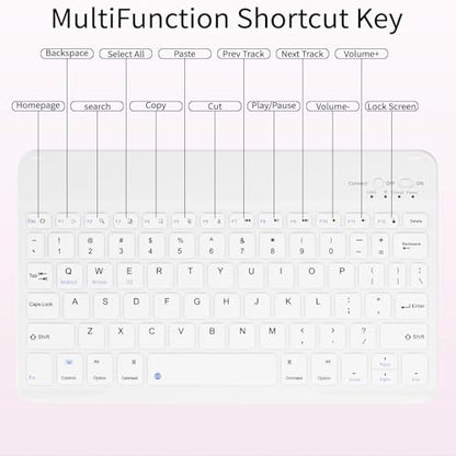 Case with Keyboard for iPad Air 11 Inch M4/M3/M2, Pink | for iPad Air 5th/4th Generation 10.9 Inch, Magnetic Detachable Bluetooth Keyboard Cover with Pencil Holder, Auto Sleep/Wake - color: Pink