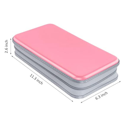 Siveit CD Case holder, 80 Capacity CD/DVD Case Holders Wallet Hard Plastic CD DVD Disc Cases Storage Binder for Car Home Office Travel (Pink) - color: Light Pink