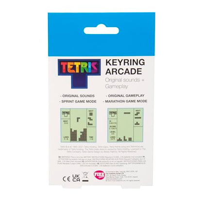 Tetris Keyring Handheld Arcade Game - Retro Mini Portable Handheld Tetris Game for Kids and Adults. Traditional Game Play with 15 Retro Gaming Levels Including Original Tetris Gameplay & Sounds.