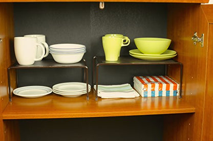 Deco Brothers Expandable Cabinet Shelf Organizer for Kitchen Cabinet and Counter, Bronze - color: Bronze