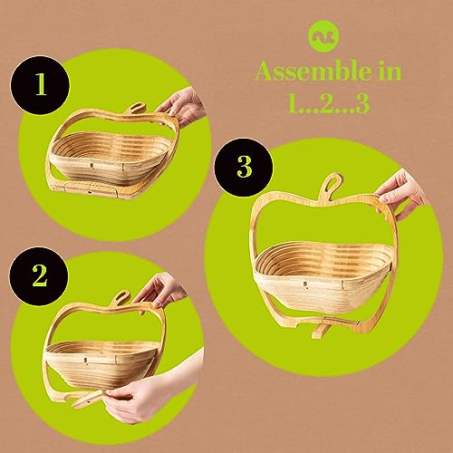 NUT CRAVINGS - Dried Fruit Flower Bouquet Arrangement in Wooden Apple-Shaped Gift Basket + Tray (9 Assortment) Healthy Snack Care Package - style: 3. Wooden Apple Fruit Basket - Flower Arrangement