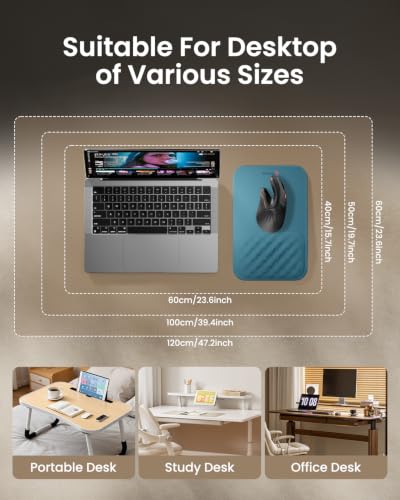 ProtoArc Ergonomic Mouse Pad with Wrist Rest, MP50 Mousepad with Massage Design, Soft Memory Foam and Non-Slip PU Base for Pain Relief, Desk, Home, Office, 12x8 Inches, Blue (Mouse Not Included) - color: Blue Lycra