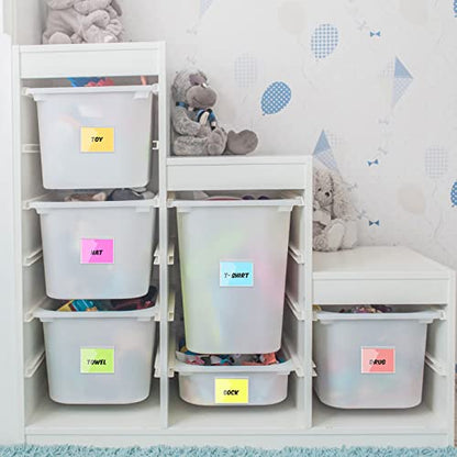 Chinco 30 Pcs Self Adhesive Pockets, Bin Labels for Storage Bins, Clear Pocket Label Sleeves, Plastic Index Card Holder with Top Open for Organizing Bins Box Drawer(2.75 x 3.5 Inches) - size: 3.9 x 3.1 Inches