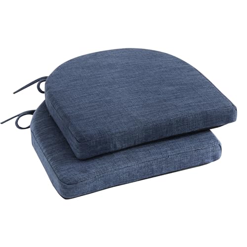 IPYNBAP Chair Cushions for Dining Chairs, Kitchen Chair Cushions, 16'' x 16'' x 2'', Non Slip Indoor Seat Cushions, Chair Pads for Dining Chairs with Ties & Removable Cover, Set of 2, Navy - color: Navy, size: 2 Count(Pack of 1)