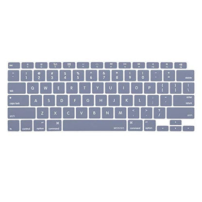MOSISO Keyboard Cover Compatible with MacBook Air 13 inch 2022 2021 2020 Release A2337 M1 A2179 Retina Display with Touch ID Backlit Magic Keyboard, Waterproof Protective Silicone Skin, Lavender Gray - color: Lavender Gray