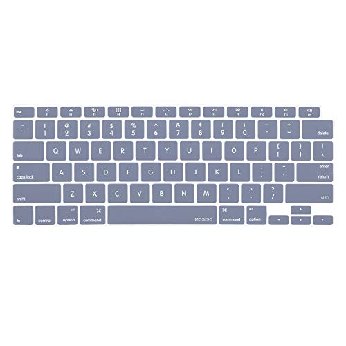 MOSISO Keyboard Cover Compatible with MacBook Air 13 inch 2022 2021 2020 Release A2337 M1 A2179 Retina Display with Touch ID Backlit Magic Keyboard, Waterproof Protective Silicone Skin, Lavender Gray - color: Lavender Gray