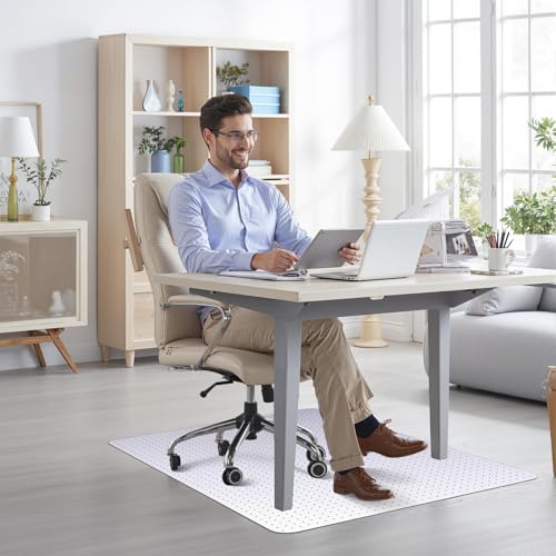 Office Chair Mat for Hard Floor, 45'' x 53'' Computer Desk Chair Mat for Floors, Easy Rolling for Office on Carpets Anti-Slip Carpet Protector for Rolling Work and Gaming Chairs - size: 2.2mm Square 2.2mm 45*53 in with Spikes