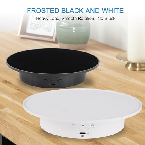 Motorized Rotating Display Stand, 360 Degree Electric Rotating Turntable with Velvet Top, 7.87inch /17.6lbs Load Automatic Mute Lazy Susan for Photography Products Jewelry 3D Model, Black Stand