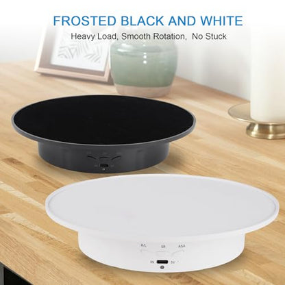 Motorized Rotating Display Stand, 360 Degree Electric Rotating Turntable with Velvet Top, 7.87inch /17.6lbs Load Automatic Mute Lazy Susan for Photography Products Jewelry 3D Model, Black Stand