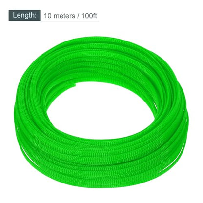 uxcell Expandable Sleeving, 1/4-inch 100ft Cable Sleeve, Green - color: Green, size: 1/4" x 100 Ft