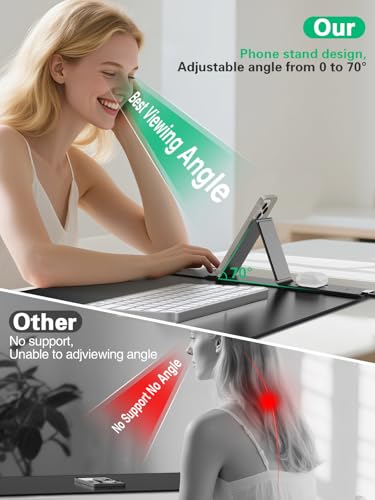 Mouse Pad, Office Desk Mat, Large Gaming Mousepad with Superior Micro-Weave Cloth, XXL Desk Pad with Stitched Edges, Non-Slip, Waterproof Writing Keyboard Pad for Gamer, Laptop, Work & Home - color: No RGB - XXL Black Left