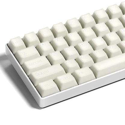 GMKWTL XVX White Jade Keycaps, Double Shot PBT Keycap Set with Cherry Profile, 121-Keys Translucent Keyboard Keycaps Compatibility with ANSI Layout MX Switches Mechanical Keyboard - color: White