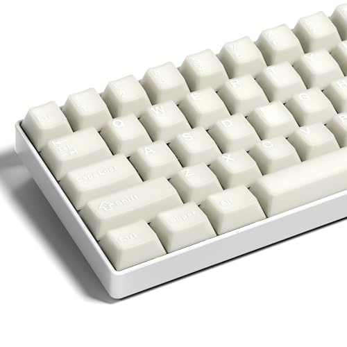 GMKWTL XVX White Jade Keycaps, Double Shot PBT Keycap Set with Cherry Profile, 121-Keys Translucent Keyboard Keycaps Compatibility with ANSI Layout MX Switches Mechanical Keyboard - color: White