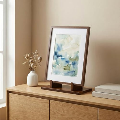 RattanView 1 Pcs Wood Plate Stand for Display 7.8 Inch Plate Holder Display Frame Picture Photo Card Tabletop Decorative Stand - size: 7.8 Inch