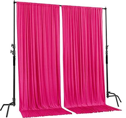 AK TRADING CO. 10 feet x 8 feet IFR Polyester Backdrop Drapes Curtains Panels with Rod Pockets - Wedding Ceremony Party Home Window Decorations - Fuschia - color: Fuschia