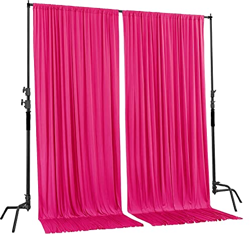 AK TRADING CO. 10 feet x 8 feet IFR Polyester Backdrop Drapes Curtains Panels with Rod Pockets - Wedding Ceremony Party Home Window Decorations - Fuschia - color: Fuschia