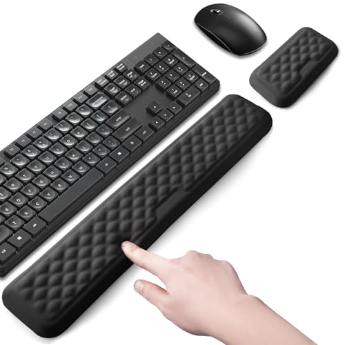 Keyboard Wrist Rest Mouse Wrist Support, Memory Foam Wrist Rest Pad for Computer Laptop, Ergonomic Wrist Cushion Support for Typing Pain Relief, Gaming Home Office, Black - color: Black