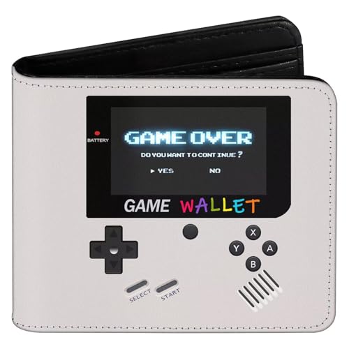 EXXBYELI Boys Wallet Gamepad Leather Wallets Credit Id Card Cash Holder Black Rfid Blocking Zipper Cute Cool Funny Aesthetic Wallets With Coin Pocket Id Window Teen Wallets for Boys Teenager Wallet - color: game-gray