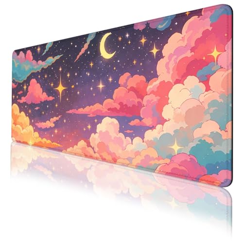 Dreamy Clouds Gaming Mouse Pad Magical Star Night Mousepad XL Large Gaming Mouse Pad Laptop Keyboard Mat Desk Pad Office Computer Keyboard Laptop 31.5"x11.8" - color: Dreamy Clouds, size: 31.5L x 11.8W inches