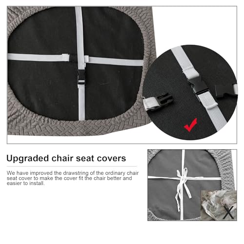 Genina Seat Covers for Dining Room Chair Seat Slipcovers Kitchen Chair Covers (Gray, 4 Pcs) - color: Grey, size: 4 PCS