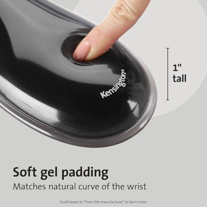 Kensington Mousepad and Wrist Rest, Practical, Gel Pillow, 11-2/5"Wx17-7/10"Lx1-7/10"H,GY (KMW52500) Each, Gray - color: Gray, size: 9.6L x 7.6W inches, style: Keyboard Wrist Rest + Mouse Pad