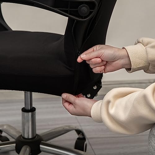 Melaluxe Office Chair Cover - Universal Stretch Desk Chair Cover, Computer Chair Slipcovers (Size: L) - Black - color: Black, size: Large Chair Cover