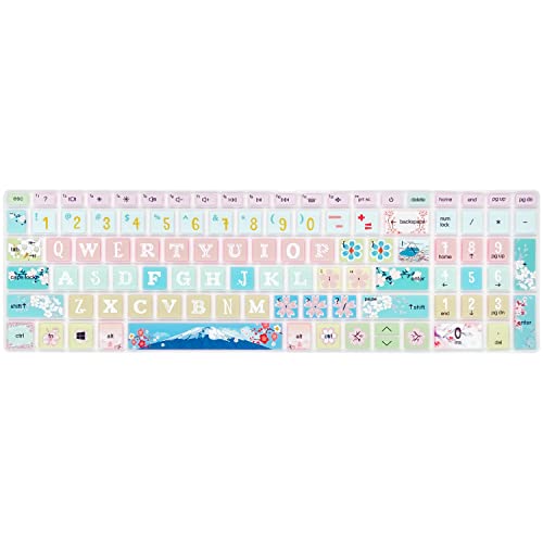 Keyboard Cover for 15.6 HP Laptop 15-fc 15-fd 15t-fd 15z-fc Series, HP Pavilion 15-eg 15t-eg 15-eh 15-er, 17z-ca 17-cn 17-cp 17z-cp Series, Sakura - color: Sakura